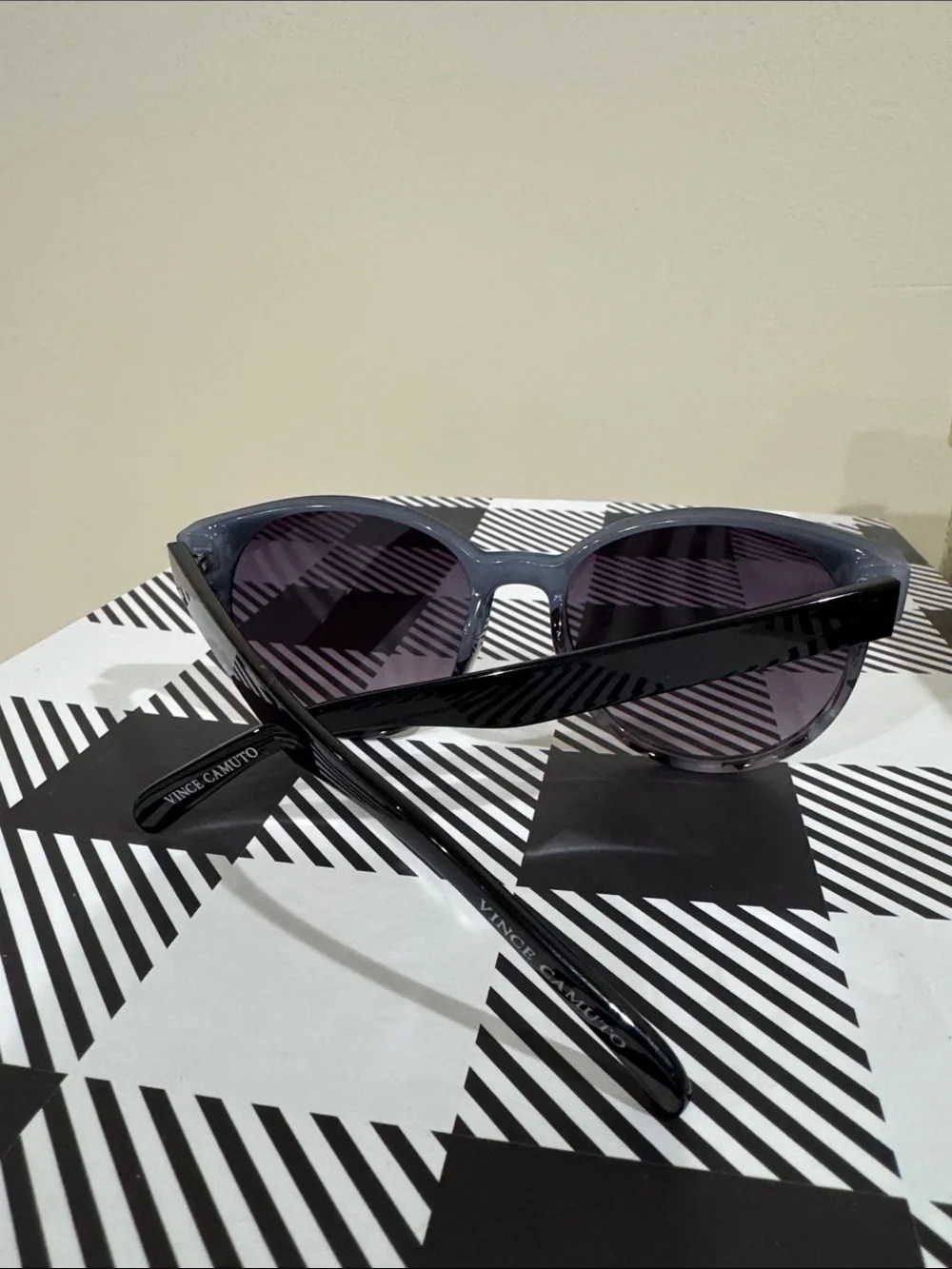 Vince Camuto Black Frame Sunglasses with Dark Purple Lenses